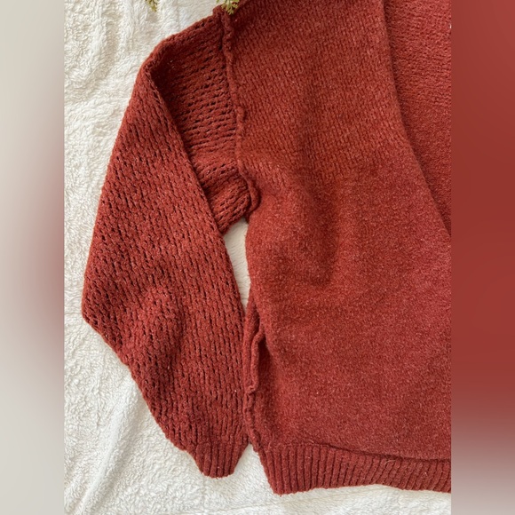 Free People Cross Red Knit Pullover Sweater - Picture 5 of 8